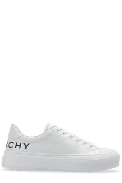 Givenchy City Sport Low-top Sneaker In Creamy White With Raffia Detailing In Black