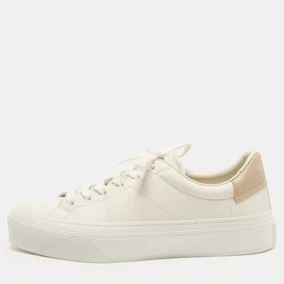 Pre-owned Givenchy City Sport Size 38 White Leather Low Top Sneakers