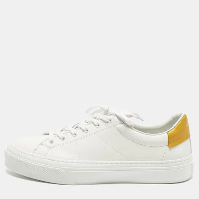 Pre-owned Givenchy City Sport Size 43 White/yellow Leather Low Top Sneakers