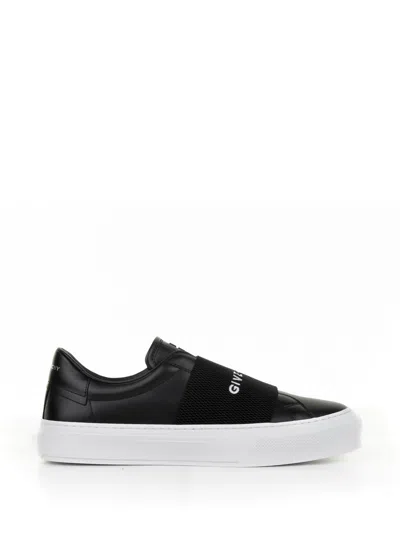 Givenchy City Sport Sneaker In Leather With Band In Black