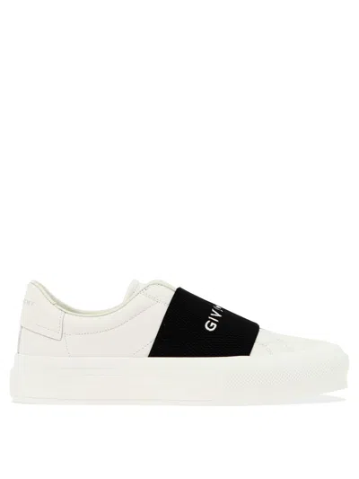 Givenchy City Court Leather Slip-on Sneakers In White