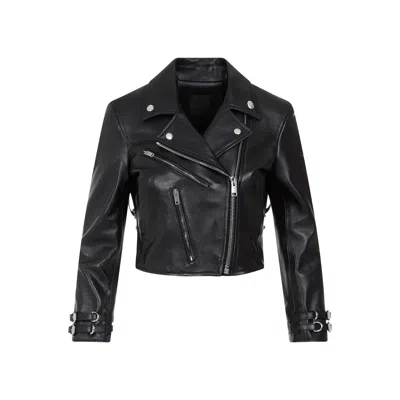 Givenchy Logo Leather Jacket In Black