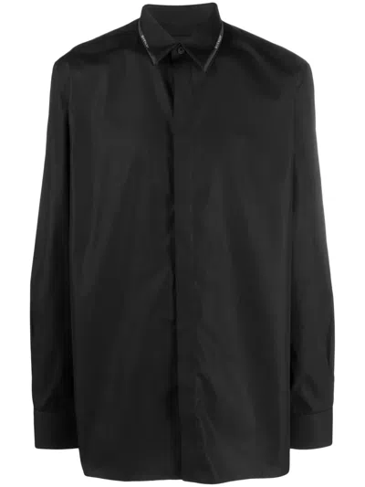 Givenchy Classic-collar Cotton Shirt In Black