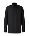 Givenchy Logo Engraved Metal Clip Long-sleeved Shirt In Black