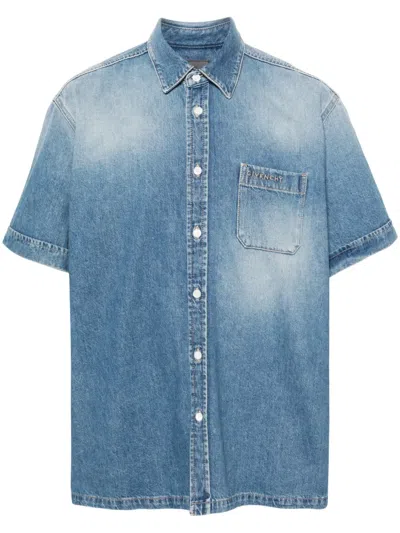 Givenchy Men Denim Shirt In Blue