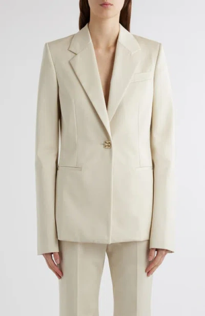 Givenchy Classic Cotton Blazer In Eggshell