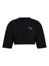 Givenchy Cropped Cotton T-shirt Stamp Print In Black