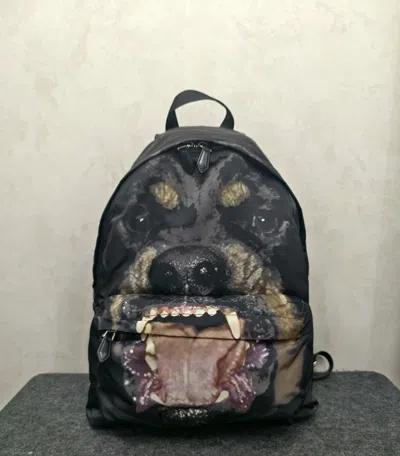 Pre-owned Givenchy Classic Dog Head Backpack - Dmc In Black