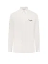Givenchy Classic Fit Shirt With Logo Print Clothing In Gray