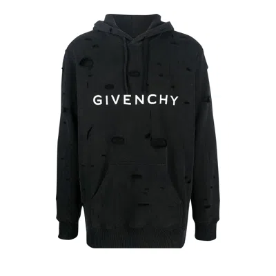Pre-owned Givenchy Classic Fit Hole Hoodie 'black'