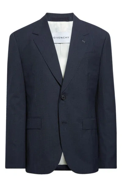 Givenchy Classic Fit Notch Lapel Wool Blazer In Blue