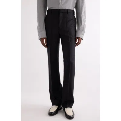Givenchy Classic Fit Pinstripe Flat Front Wool Suit Pants In Black