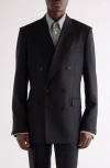 Givenchy Classic Fit Pinstripe Wool Double Breasted Suit Jacket In Black