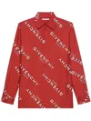 Givenchy Shadow Printed Shirt In Silk In Red