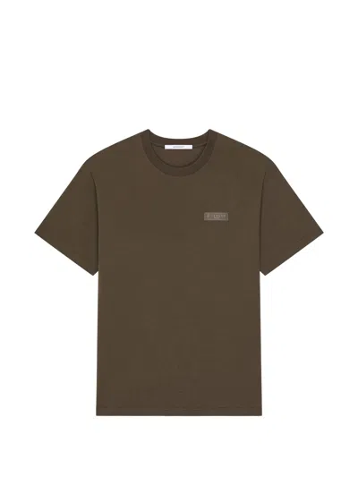 Givenchy Classic Gros Grain Detail Crew Neck T-shirt (size M) In Marrone