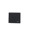 Givenchy Black Bi-fold Wallet With Logo Lettering On The Front In Grained Leather Man In Black