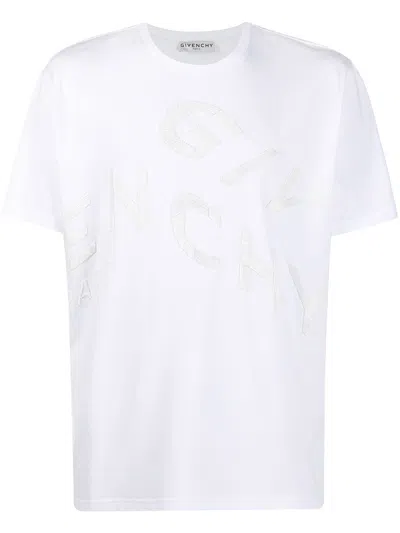 Givenchy Classic White Embroidered Tee For Men