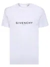 Givenchy White Crewneck T-shirt With Logo Print In Cotton Man In White