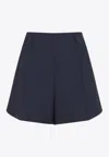 Givenchy Wool High-rise Tailored Shorts In Denim