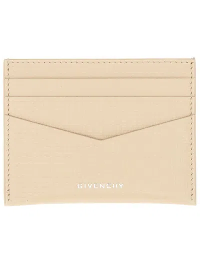 Givenchy Classique 4g Leather Card Case In Sand