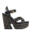 Givenchy Clog Platform Sandals In Leather With Studs In Black