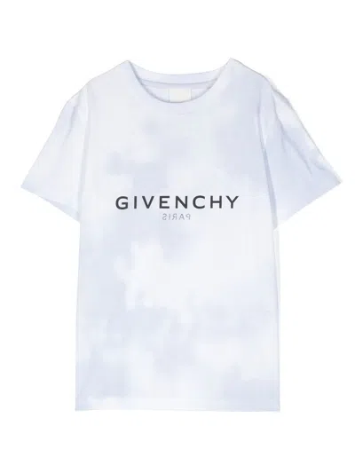 Givenchy Kids' Cloud-effect Logo-print T-shirt In White