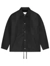 Givenchy Coach Jacket In Polyfaille Embroidered Paris In Black