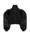 Givenchy Faux-fur Trim Cardigan In Black