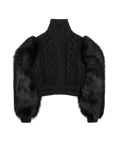 GIVENCHY GIVENCHY CABLE KNIT CROPPED JACKET
