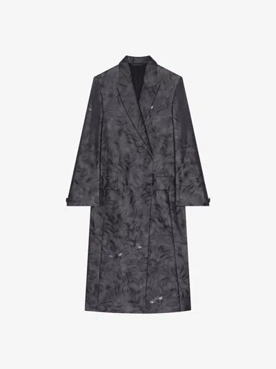Givenchy Cat Jacquard Coat In Black