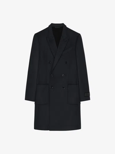 Givenchy Long Coat In Double Face Wool And Cashmere In Black