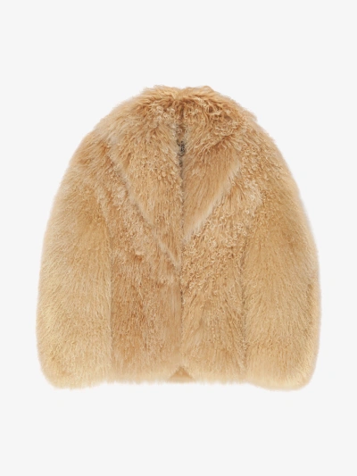 Givenchy Coat In Fur In Desert
