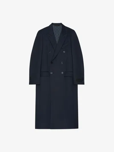Givenchy Wool Coat In Navy Blue