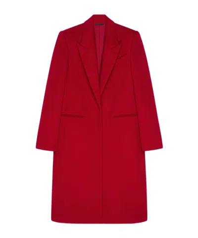 Givenchy Coat In Wool In Deep Red
