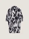 Givenchy Coat In Wool Jacquard With Animal Print In Black