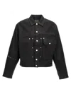 Givenchy Men's Coated Denim Trucker Jacket In Black