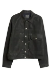 Givenchy Men's Coated Denim Trucker Jacket In Black