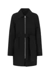 Givenchy Double Face Wool Blend Belted Zip Coat In 002