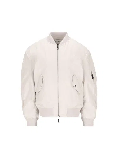 Givenchy Embroidered-logo Bomber Jacket In Neutral