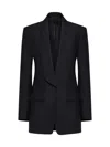 Givenchy Black Single-breasted Jacket With Lurex Stripes In Black