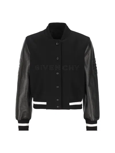 Givenchy Black Wool Blend Bomber Jacket