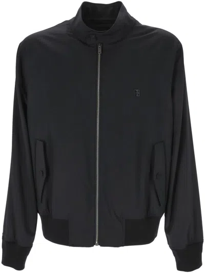 Givenchy Tailored Black Coat With High Collar In Blue