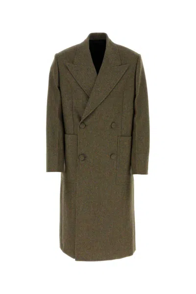 Givenchy Double-breasted Oversize Wool Coat In Green