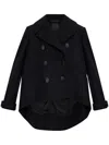 Givenchy Wool Cropped Caban Coat In Black