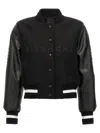 Givenchy Wool Blend Parka With Leather Sleeves And Iconic Branding In Black