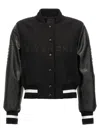 Givenchy Wool Blend Parka With Leather Sleeves And Iconic Branding In Black