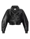 Givenchy Zip Shawl Collar Lambskin Leather Bomber Jacket In Black