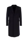 Givenchy Blue Single-breasted Long Coat In Black