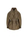 Givenchy Zip Shawl Collar Long Bomber Jacket In Brown