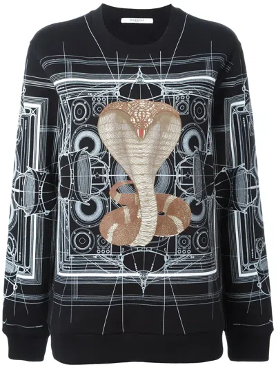 Givenchy Cobra Printed Sweatshirt In Black